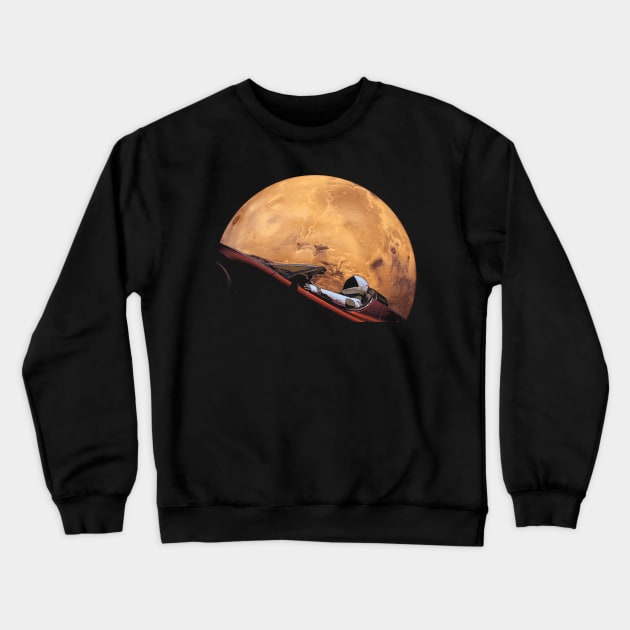 Starman In Orbit Around Mars Crewneck Sweatshirt by Nerd_art